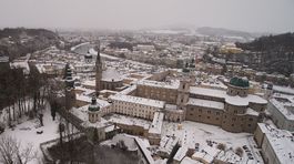 Salzburg, zima, sneh, mesto