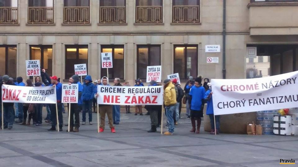 Protest proti zákazu hazardu na celom území...
