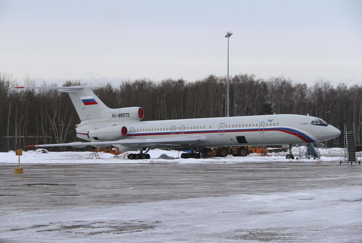 Vojenský špeciál Tu–154 M, ktorý 25. marca 2016...