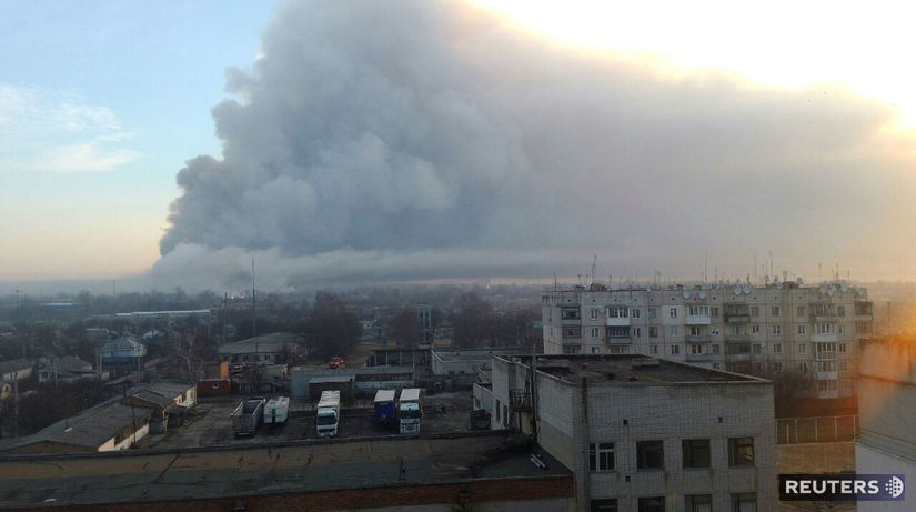 dym, požiar, Ukrajina