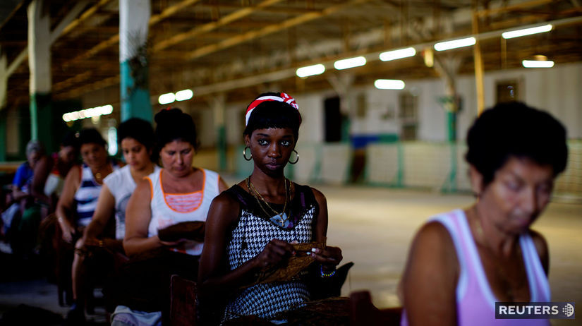 Práca s tabakom pred výrobou cigár v regióne...