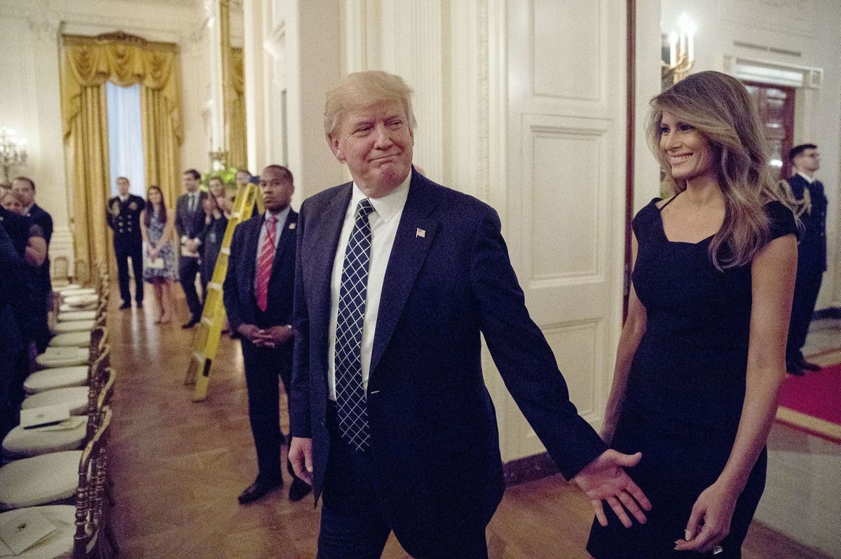 Prezident USA Donald Trump a americká prvá dáma...