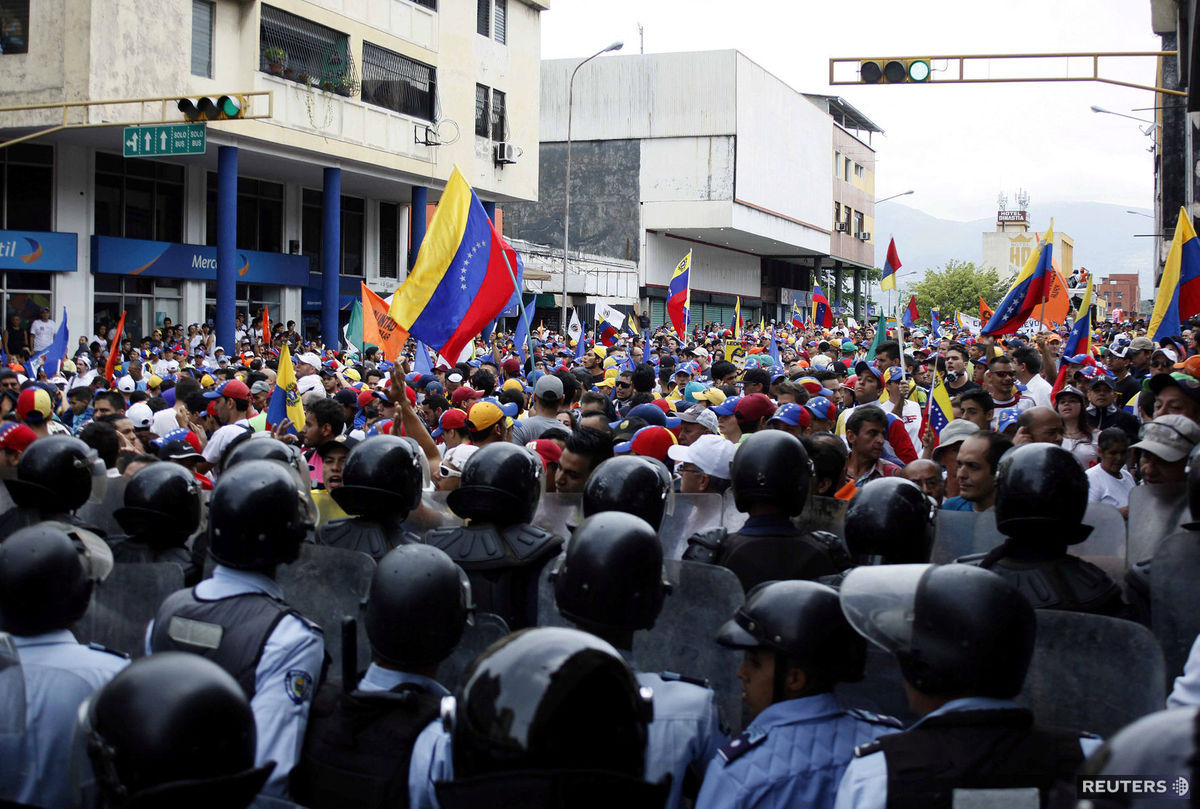 Protest v meste San Cristobal.