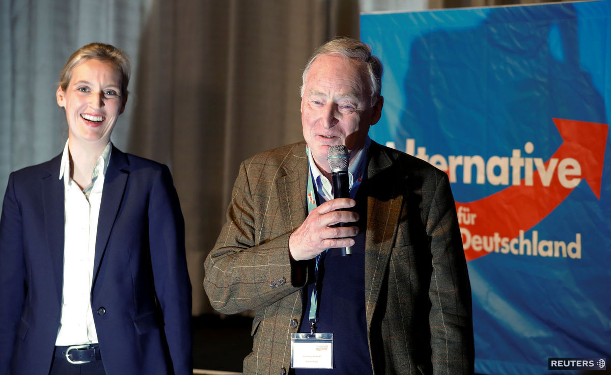 Alexander Gauland (vpravo) a Alice Weidelová...