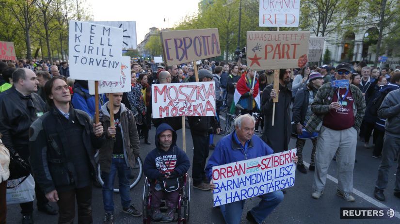 maďarsko, protest, demonštrácia,