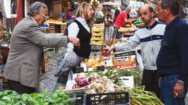 Sicília, Taliansko, Palermo, trhovisko, trh, zelenina
