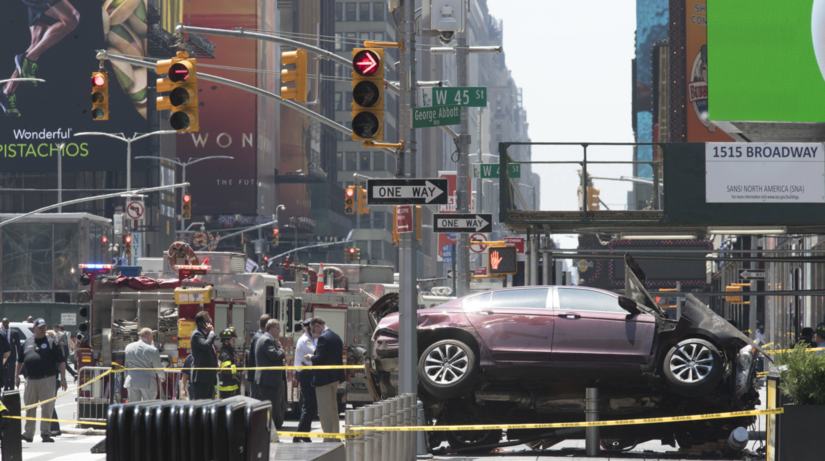 Times Square, nehoda, auto, usa new york