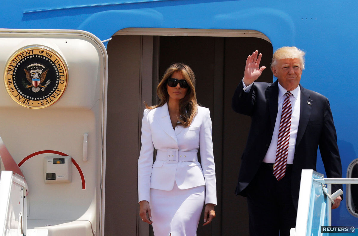 Americký prezident Donald Trump a prvá dáma USA...