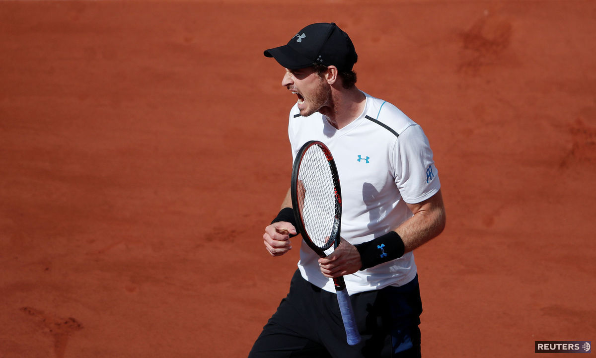 Andy Murray počas štvrťfinále Roland Garros 2017.