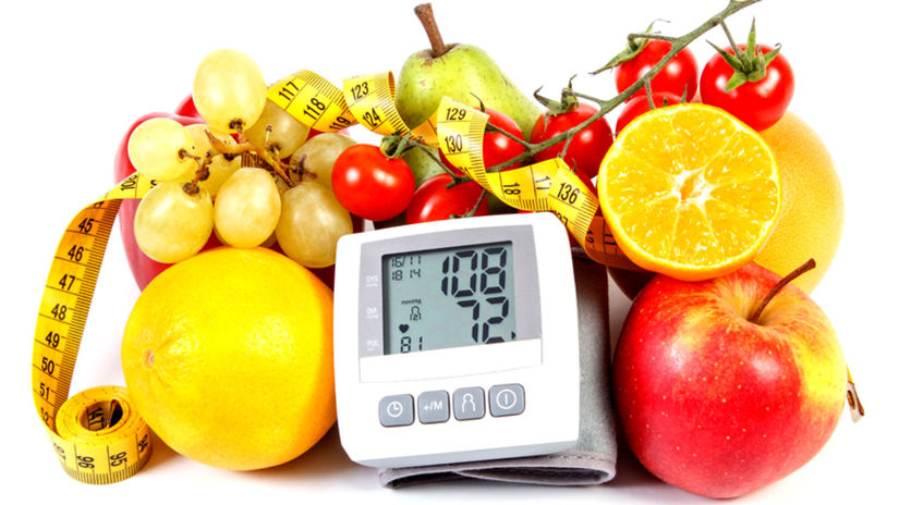 ovocie a zelenina, merač tlaku, krvný tlak, meter
