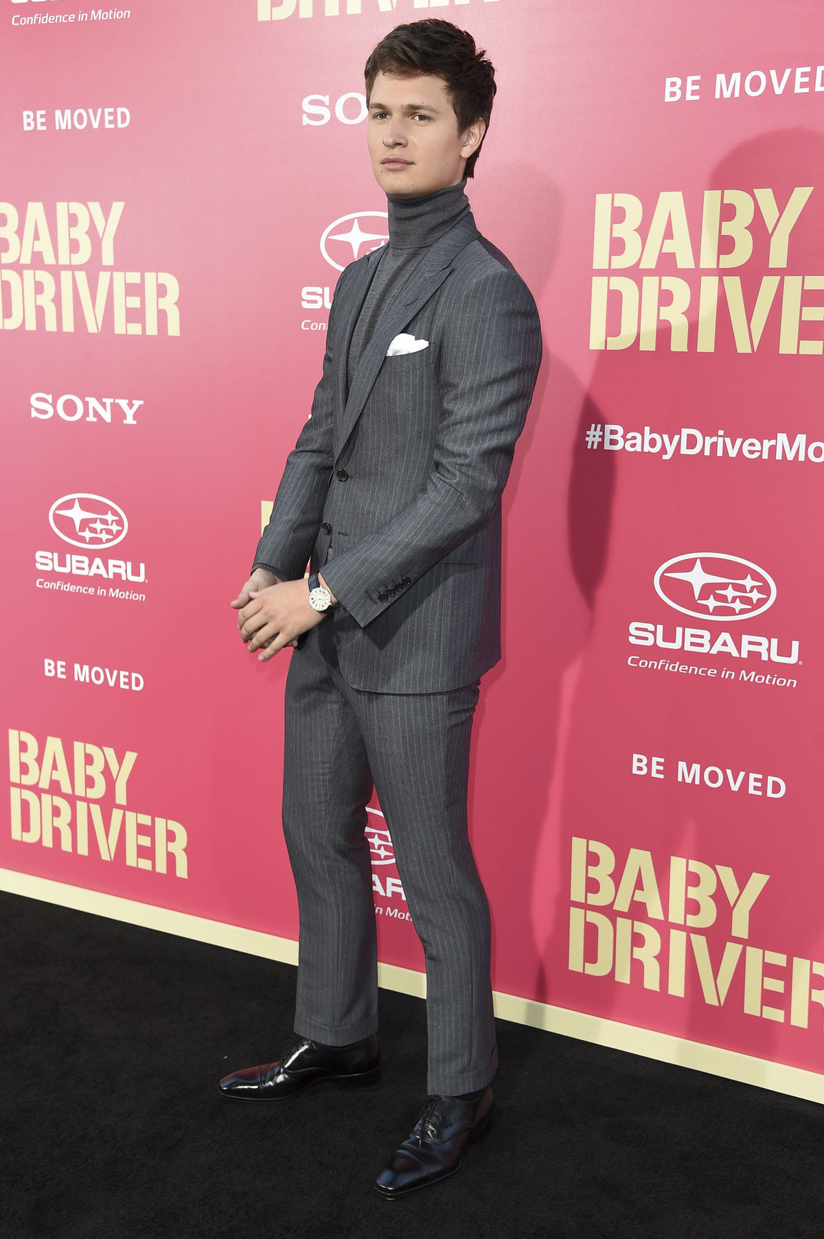 Herec Ansel Elgort na premiére filmu Baby Driver.