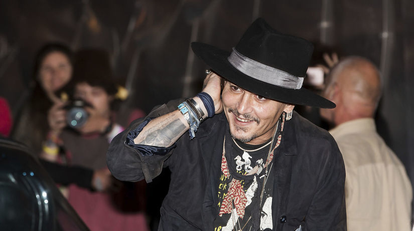 Herec Johnny Depp na festivale Glastonbury.