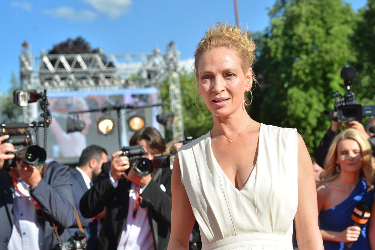 Uma Thurman počas piatkového večera vo Varoch.