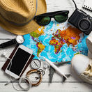 cestovanie, mapa, dovolenka, leto, balenie, mobil, doprava, lietadlo, aplikácie, plánovanie,