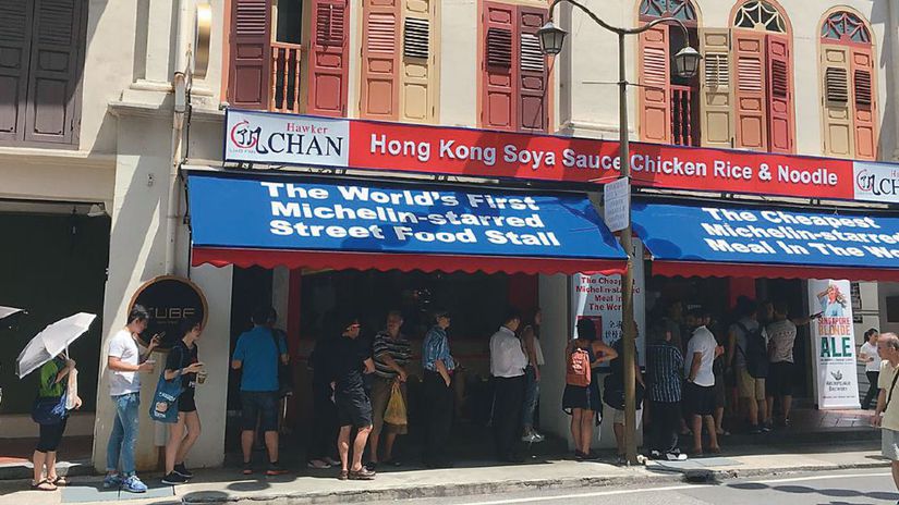 Stánok ocenený Michelinovou hviezdou Hong Kong...