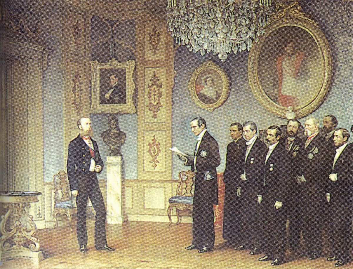 Maximilián prijíma mexickú delegáciu.