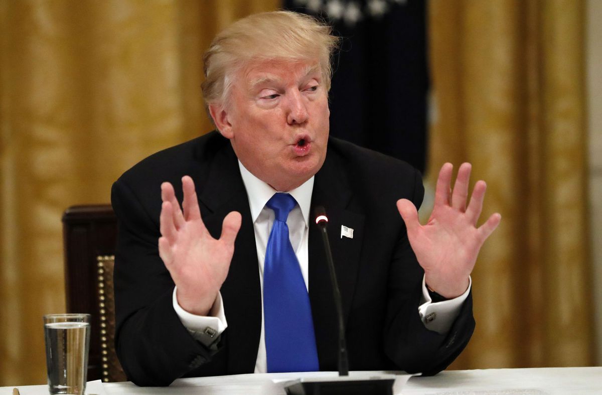 Americký prezident Donald Trump počas tlačovej...