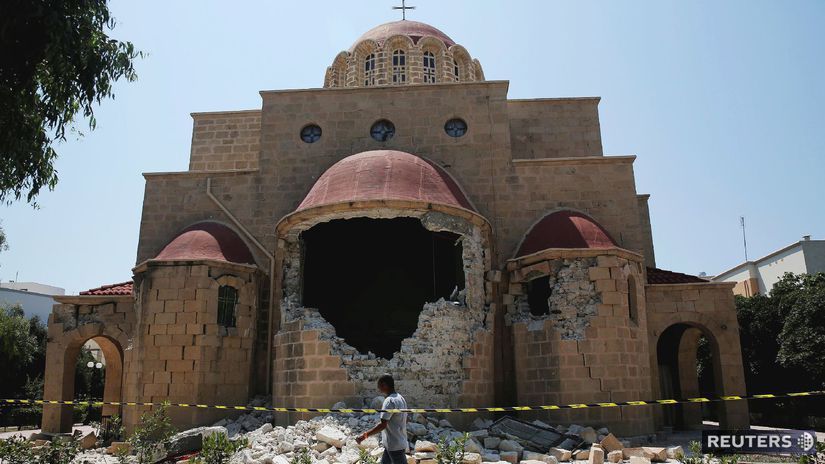 Následky zemetrasenia na Kose.