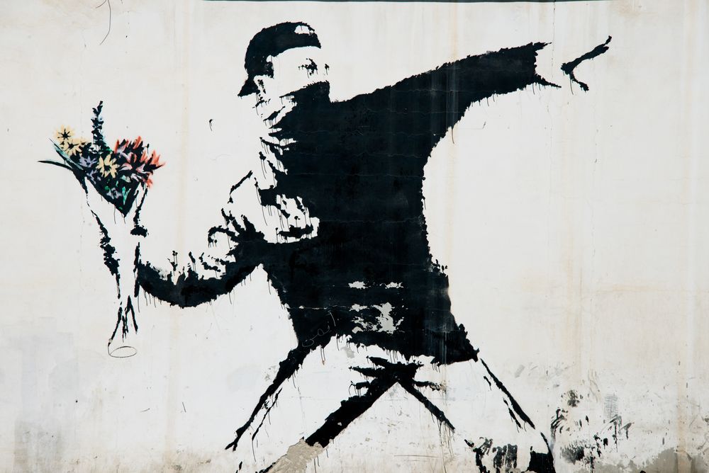 Banksyho diela vynikajú vtipom, parodizovaním...