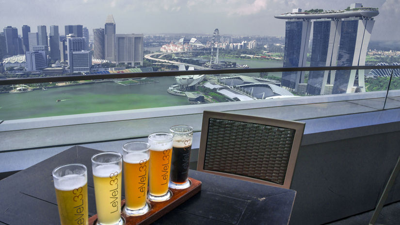 Singapur, ochutnávka piva.
