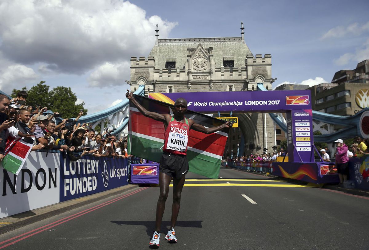Víťaz maratónu Geoffrey Kirui.