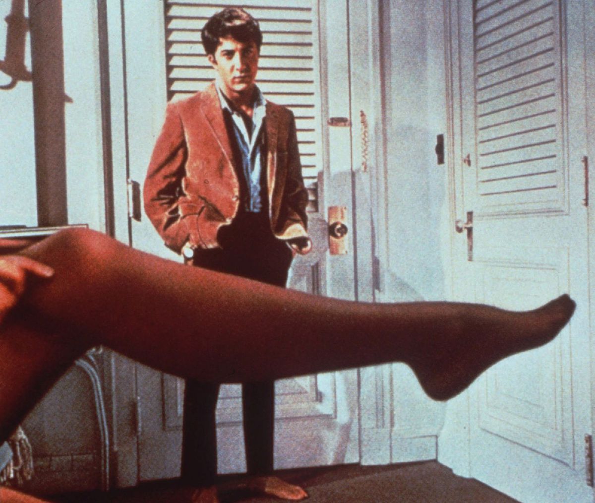 Dustin Hoffman na plagáte k filmu Absolvent.