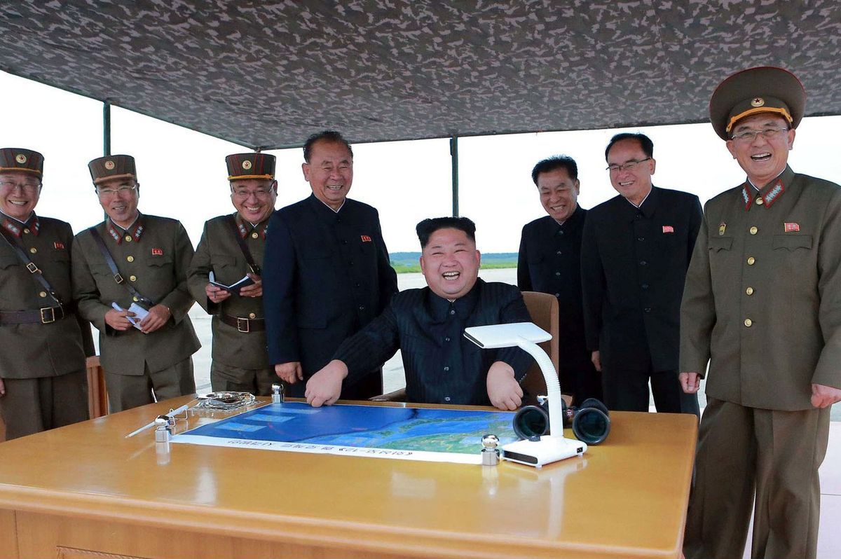 Severokórejský líder Kim Čong-un sa teší z...