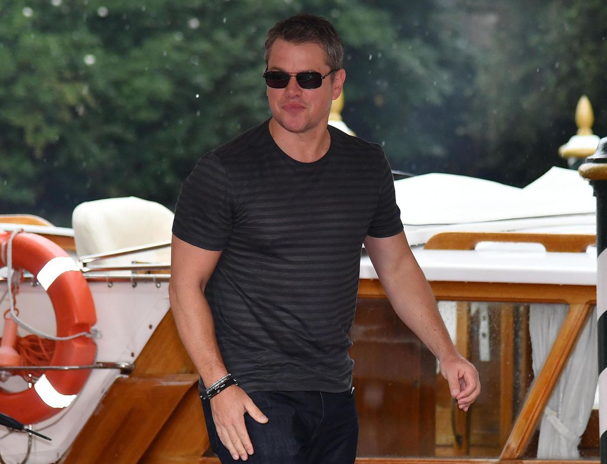 Matt Damon prichádza na tlačovú konferenciu k...