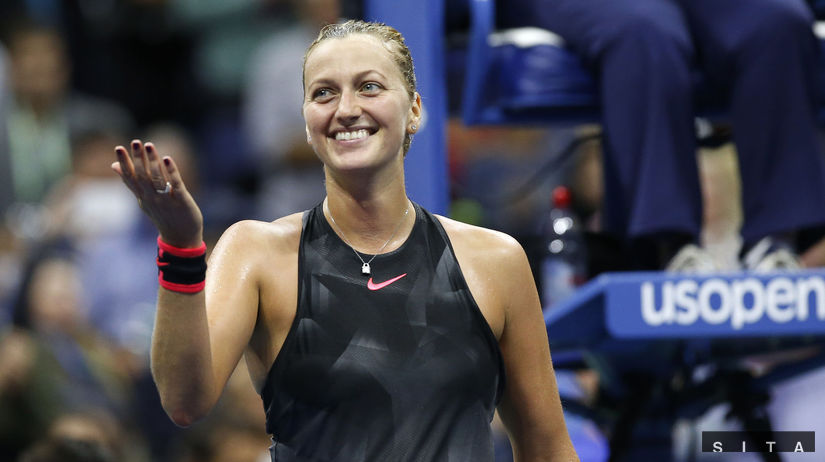 Petra Kvitová počas súboja osemfinále US Open...