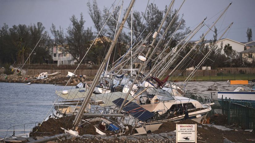 Jachty, ktoré na Floride zničil hurikán Irma.
