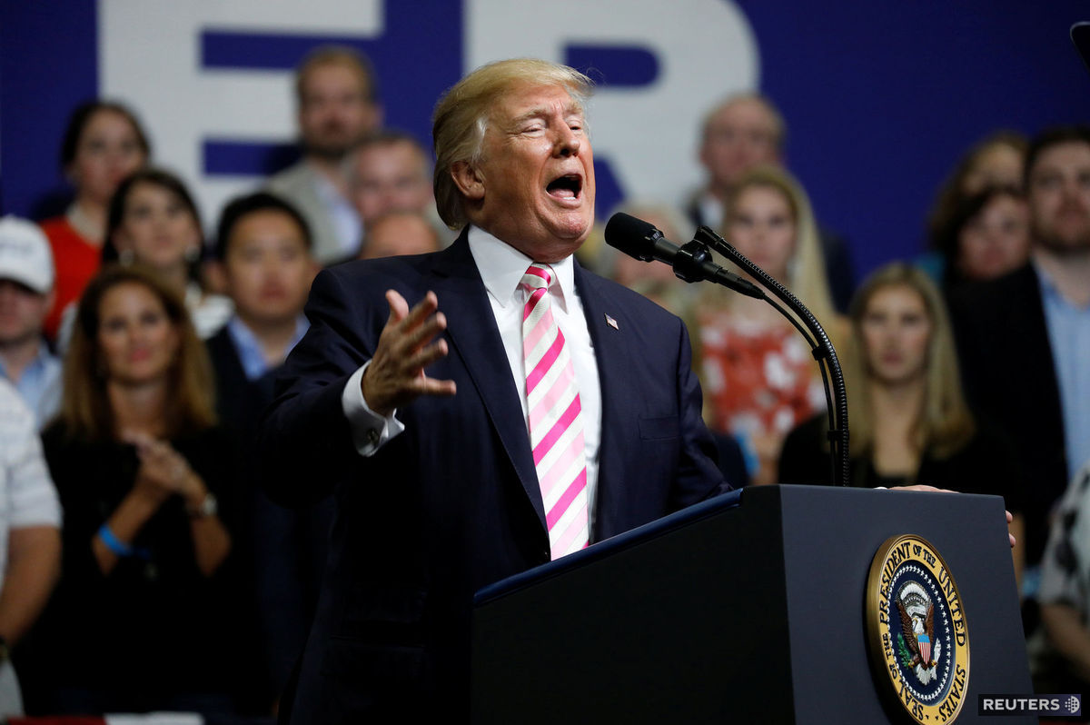 Prezident USA Donald Trump počas predvolebnej...