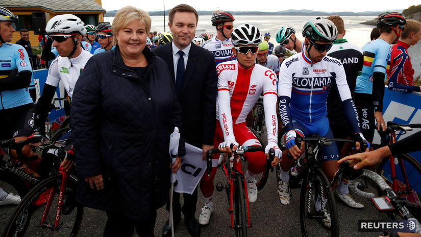 Cyklisti na štarte hromadných pretekov MS v...