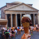 Rím, Taliansko, zmrzlina, Panteón, Pantheon