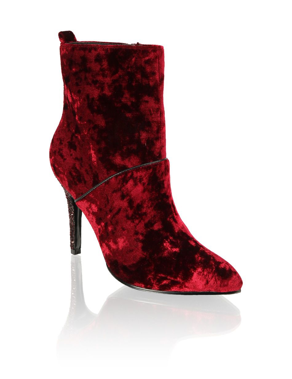 Dámske členkové čižmy so zamatovým dezénom...