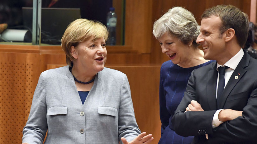 Angela Merkelová, Emmanuel Macron, Theresa Mayová
