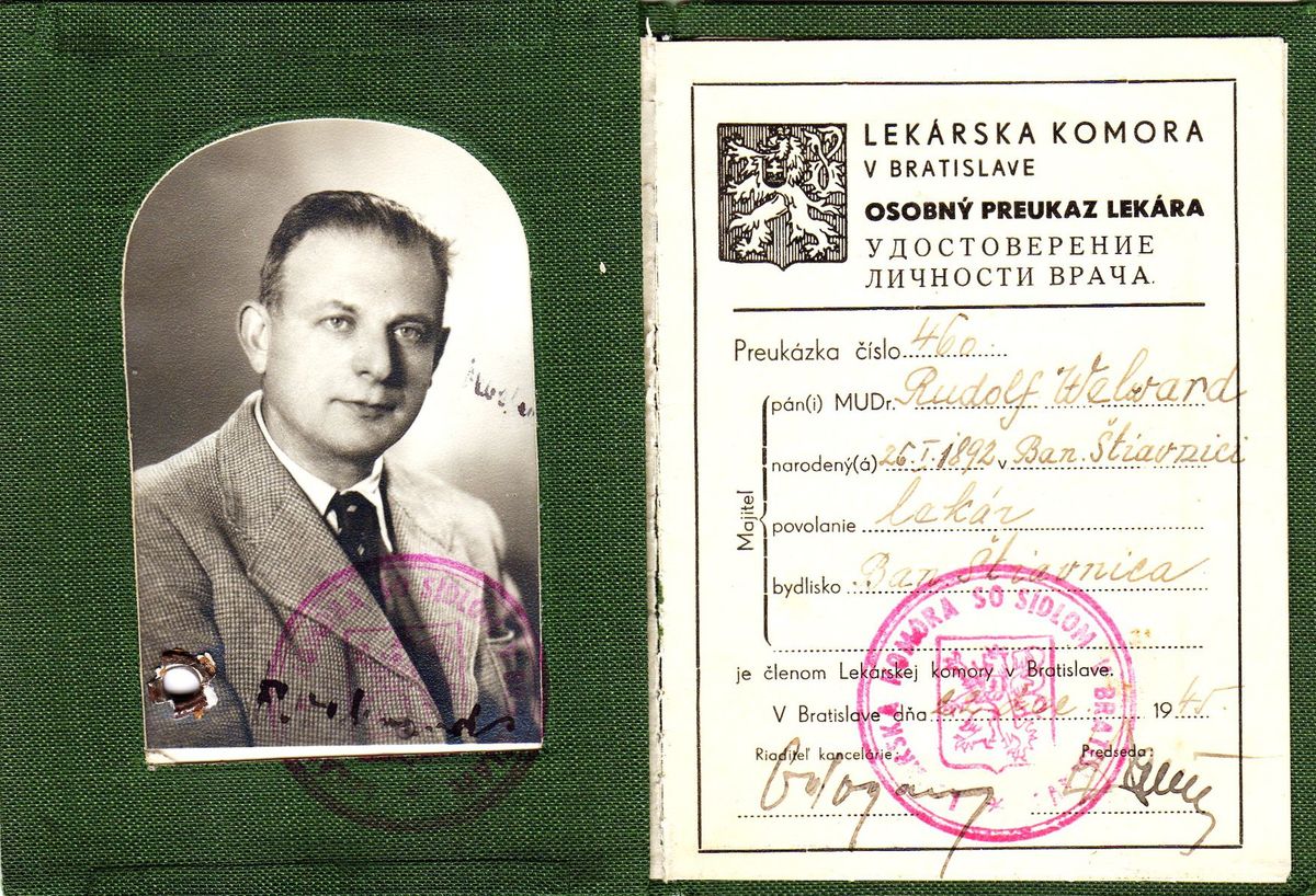 Dobové dokumenty lekára Rudolfa Welwarda.