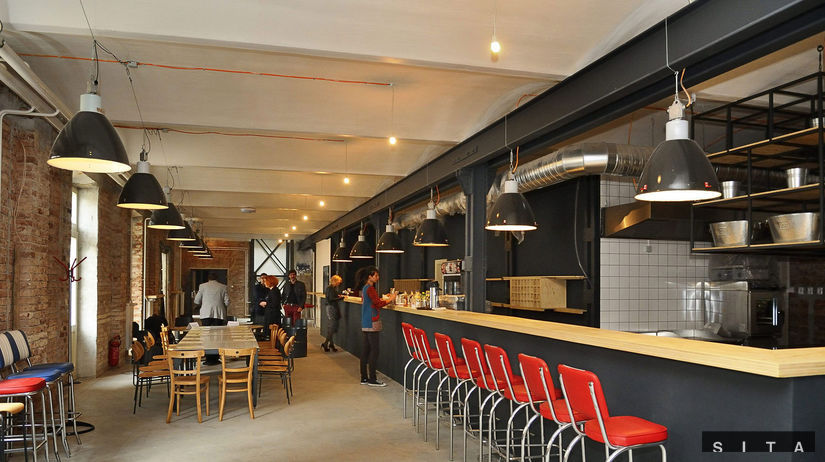 Interiér nezávislého kultúrneho centra Tabačka...