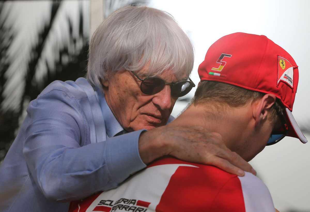 Bernie Ecclestone so Sebastianom Vettelom z...