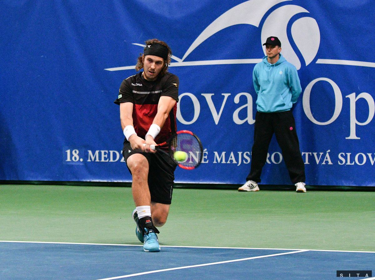 Lukáš Lacko počas finálového zápasu na Slovak...