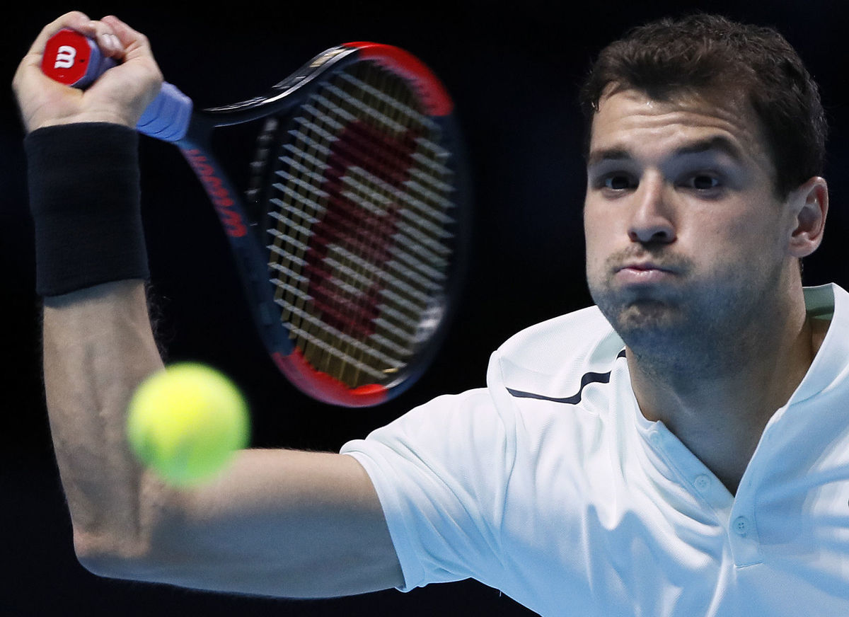 Grigor Dimitrov počas zápasu s Dominicom...
