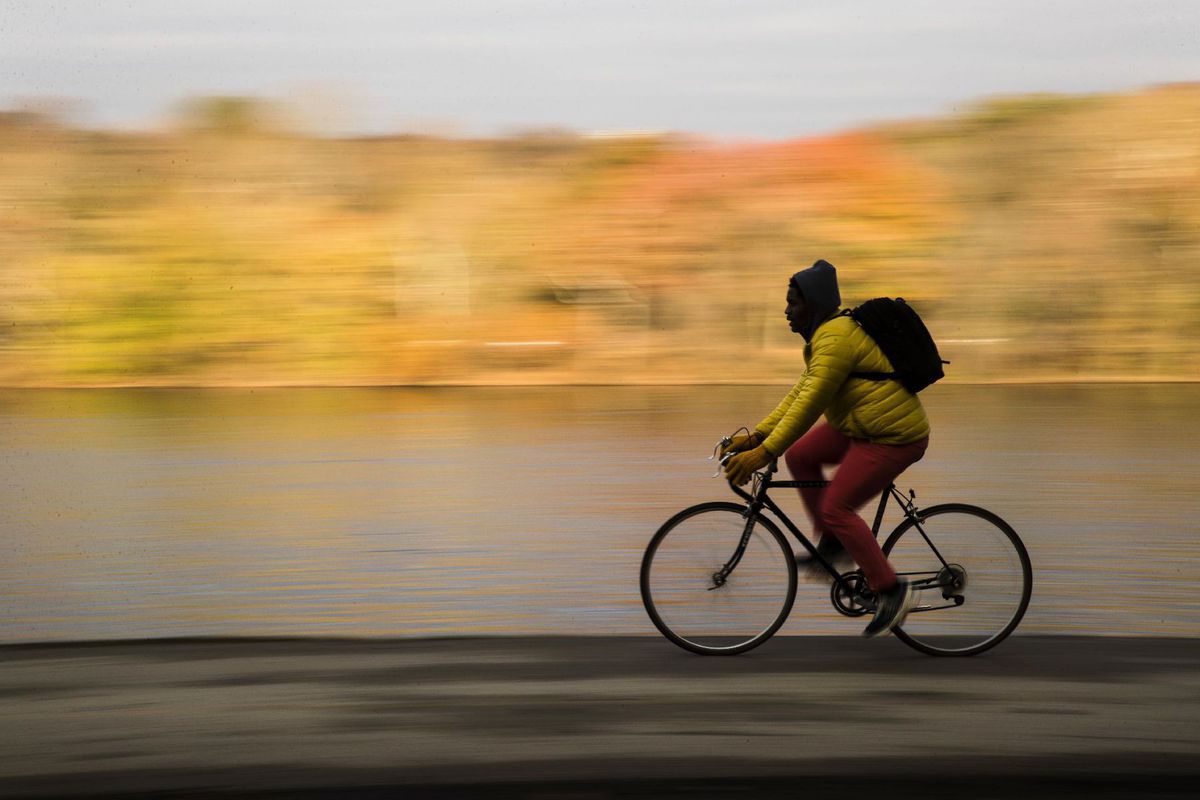 Pennsylvania, bicykel, cyklista, jeseň