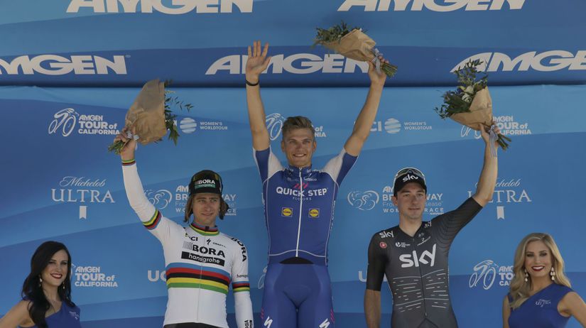 Marcel Kittel ako víťaz 1. etapy na Okolo...