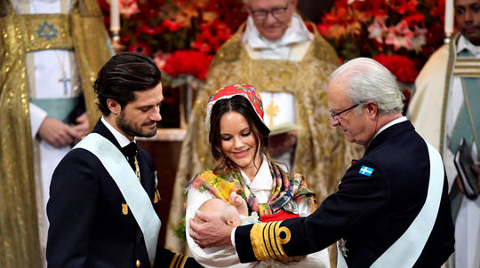 Princ Carl Philip a  princezná Sofia s ich...