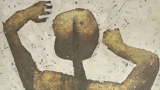 Chlapec s konskou lebkou, 1963, kombinovaná...