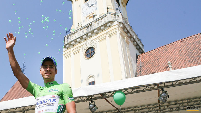 Peter Sagan na Hlavnom námestí v Bratislave po...