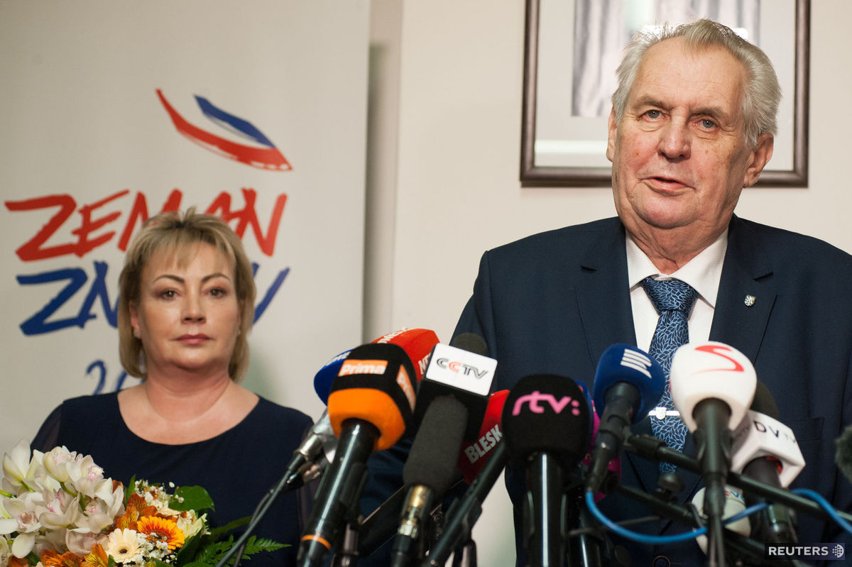 Miloš Zeman na povolebnej tlačovke.