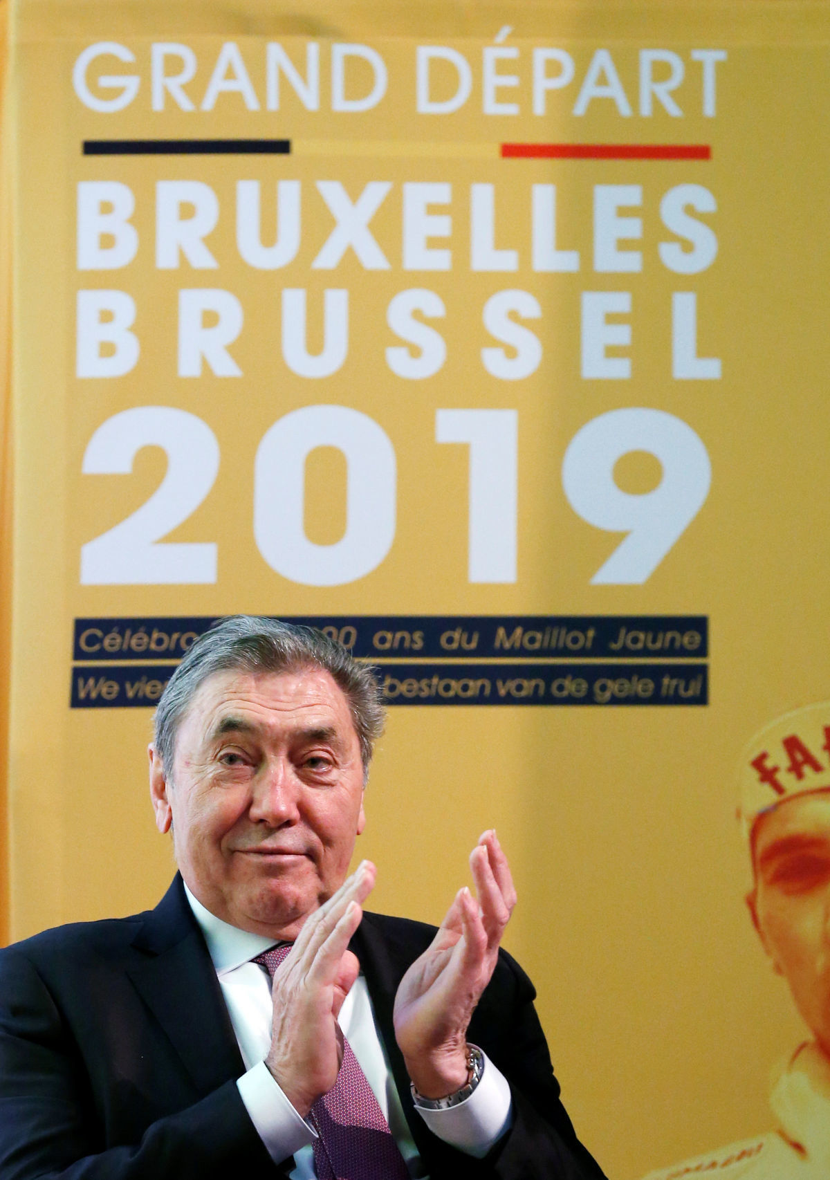 Cyklistická legenda Eddy Merckx na prezentácii...