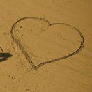 Španielsko, pláž, more, piesok, srdce, láska,