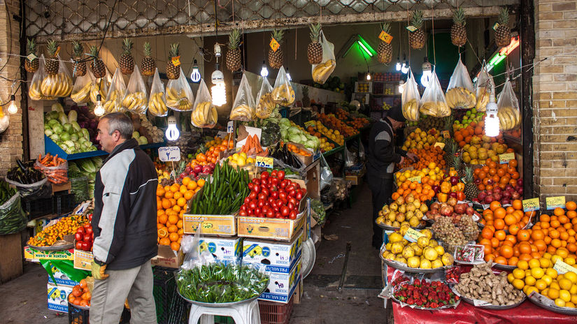 Irán, trh, Teherán, ovocie