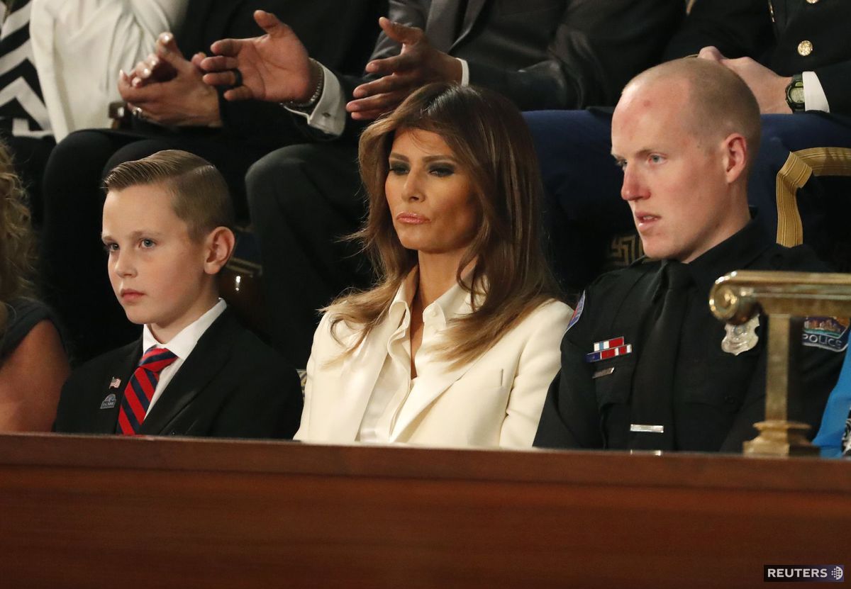 Prvá dáma USA Melania Trumpová počas prejavu...